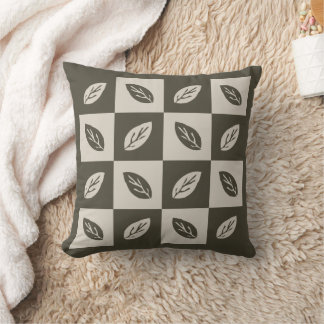 Coussin Johan Leafs TWArt À damiers foncéVert