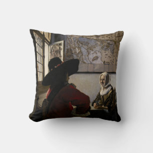 Coussin Johannes Vermeer - Officier avec une fille qui rit