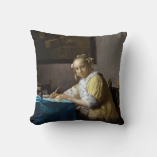 Coussin Johannes Vermeer - Une dame écrit une lettre