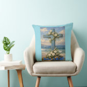 Coussin John 14:27 Beach Cross Throw Pillow (Chaise)