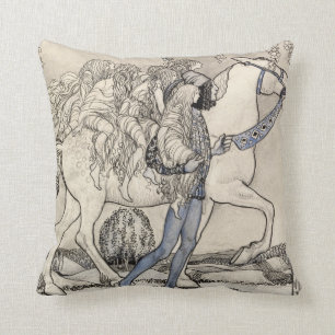 Coussin John Bauer Il mena le Cheval à l'énigme