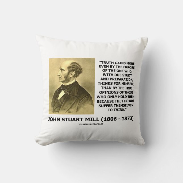 Coussin John Stuart Mill La vérité gagne plus de réflexion (Recto)