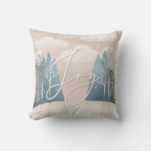 Coussin Joie dans la forêt de neige | Noël des forêts d'hi (Recto)