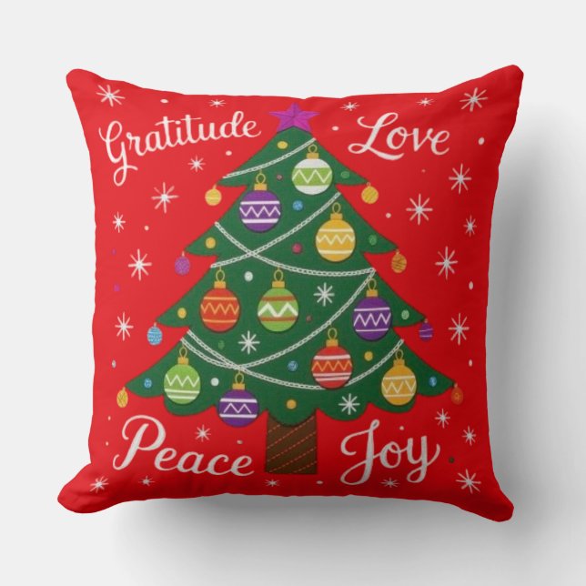 Coussin Joie de l'arbre de Noël (Recto)