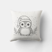 Coussin Joie de Noël de pingouin (Verso)