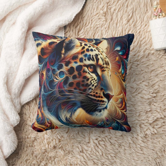 Coussin Joie léopard : majesté tourbillonnante de la jungl (Couverture)