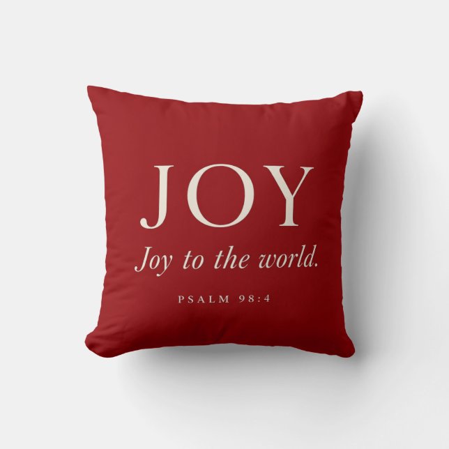 Coussin JOIE | Psaume 98:4 | Cadeau de Noël (Recto)