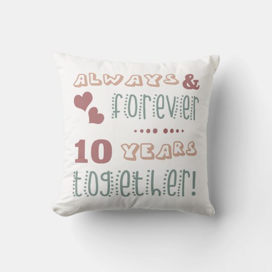 Coussin Joli 10e anniversaire de mariage (Recto)