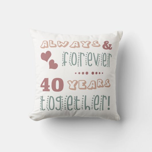 Coussin Joli 40e anniversaire de mariage (Recto)