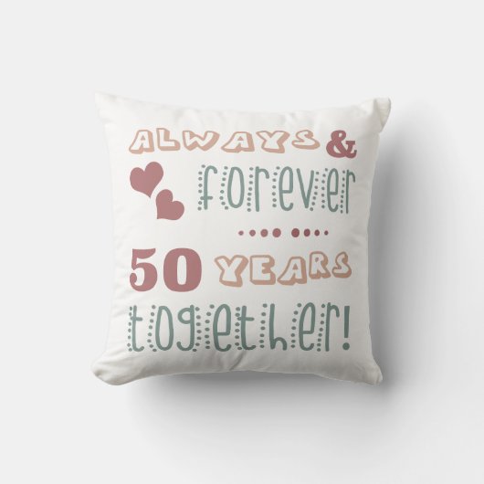 Coussin Joli 50e anniversaire de mariage (Recto)
