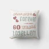 Coussin Joli 60e anniversaire de mariage (Recto)
