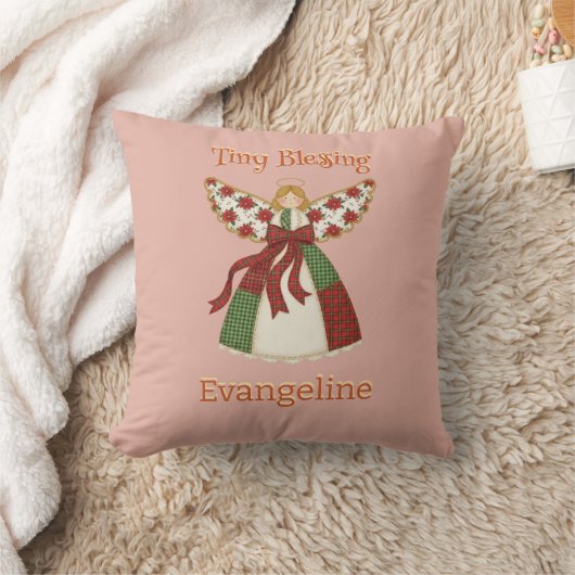 Coussin Joli Ange Patchwork – Bébé Personnalisé (Couverture)