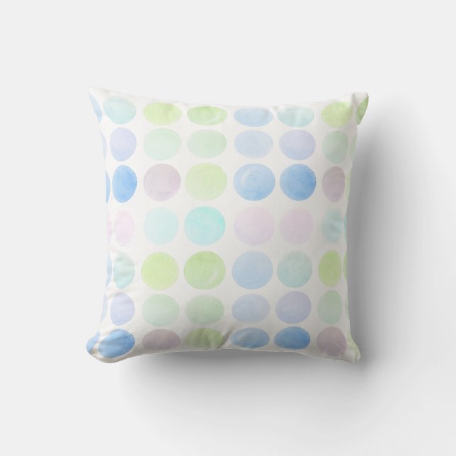 Coussin joli aquarelle pastel peint points design (Recto)