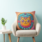 Coussin Joli Badge Chat Néon (Chaise)