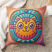 Coussin Joli Badge Chat Néon (Couverture)