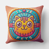 Coussin Joli Badge Chat Néon (Verso)
