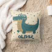Coussin Joli bébé amusant Alligator personnalisé (Couverture)