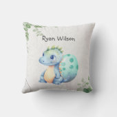 Coussin Joli bébé dinosaure à l'aquarelle (Verso)