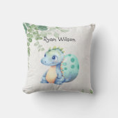 Coussin Joli bébé dinosaure à l'aquarelle (Recto)