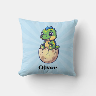 Coussin Joli bébé dinosaure en train d'éclore