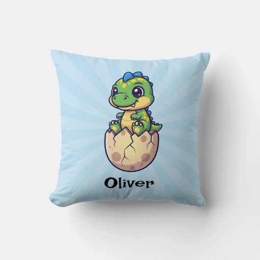 Coussin Joli bébé dinosaure en train d'éclore (Recto)