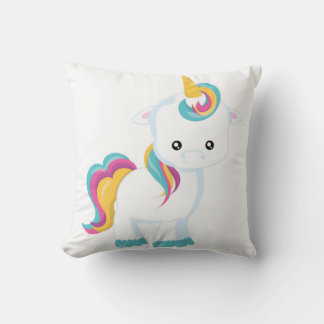 Coussin Joli bébé licorne coloré