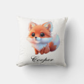 Coussin Joli bébé renard Forêt bois amis (Recto)