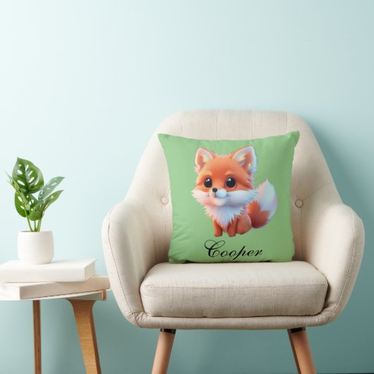 Coussin Joli bébé renard Forêt bois amis (Chaise)