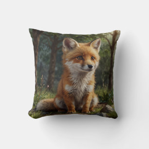 Coussin Joli bébé renard rouge jardin de cottage