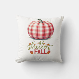 Coussin Joli bonjour chute plaid citrouille