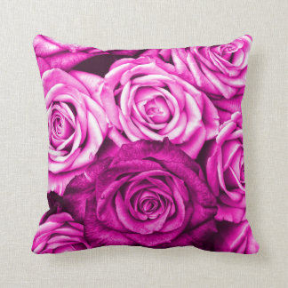 Coussin Joli Bouquet de fleurs de roses rose Magenta