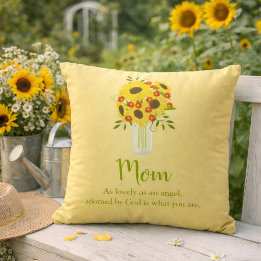 Coussin Joli bouquet de tournesol pour maman