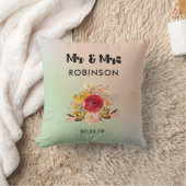 Coussin Joli bouquet floral Mariage M & Mme (Couverture)