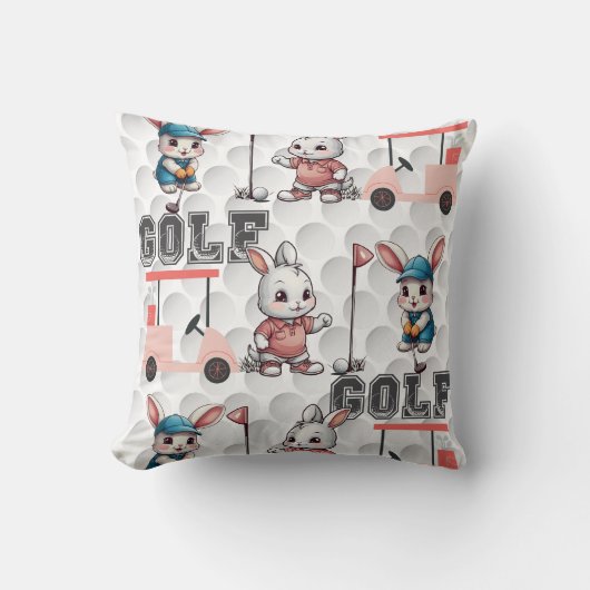 Coussin Joli Bunny Jouer Golf Imprimer (Recto)