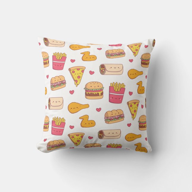 Coussin Joli Burger de restauration rapide Sandwich Pizza  (Recto)