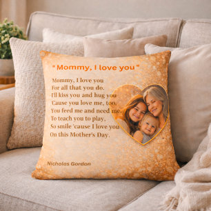 Coussin Joli cadeau de fête des Mères offert par les enfan
