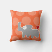 Coussin Joli Cartoon Gris Rhinoceros Aimer Points Amusants (Verso)