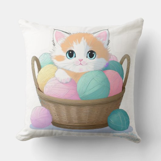 Coussin Joli chat kawaii (Recto)