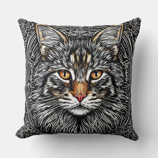 Coussin Joli chat Maine Coon (Recto)