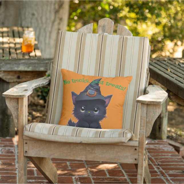 Coussin Joli chat noir d'Halloween drôle (Chaise)