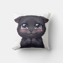 Joli chat noir pleurant suppliant toile murale