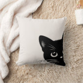 Coussin Joli Chat Noir qui Regarde (Couverture)