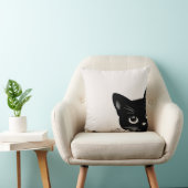 Coussin Joli Chat Noir qui Regarde (Chaise)