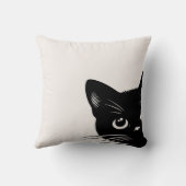 Coussin Joli Chat Noir qui Regarde (Verso)