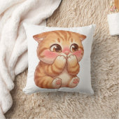 Coussin Joli Chat Orange Timide Rougissant Toile Murale d' (Couverture)