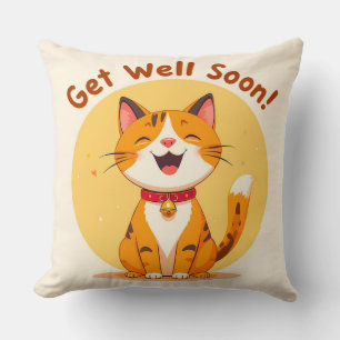 Coussin Joli chat vœu Prompt rétablissement Cadeau réconfo