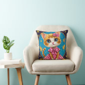 Coussin Joli chaton de dessin animé (Chaise)