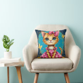 Coussin Joli chaton de dessin animé (Chaise)
