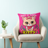 Coussin Joli Chaton de Dessin Animé Sourit (Chaise)