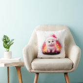 Coussin Joli chaton de Noël avec un chapeau de Père Noël (Chaise)